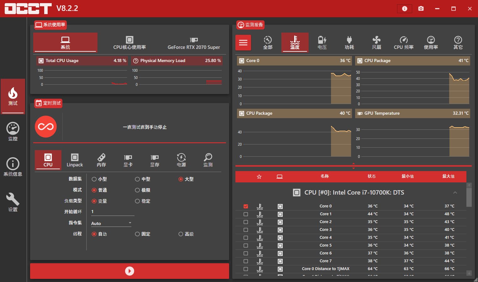 电源检测工具OCCT v10.1.6绿色版-久趣源码交流论坛